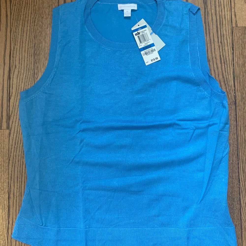 Knit Blue Sleeveless Top